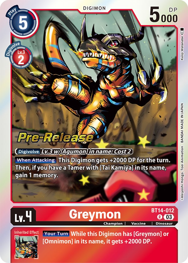 Greymon [BT14-012] [Blast Ace Pre-Release Cards] | Devastation Store