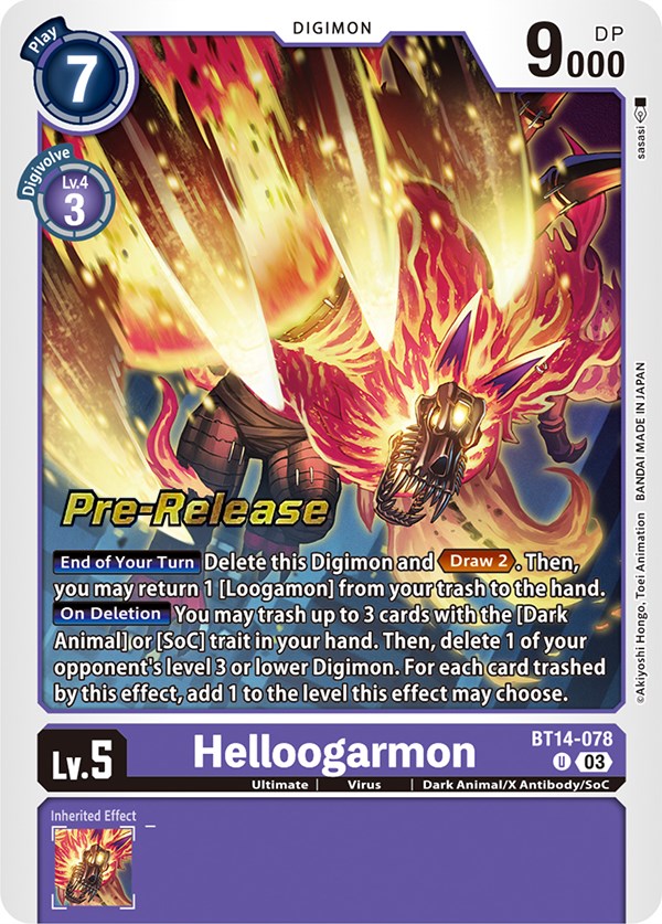 Helloogarmon [BT14-078] [Blast Ace Pre-Release Cards] | Devastation Store