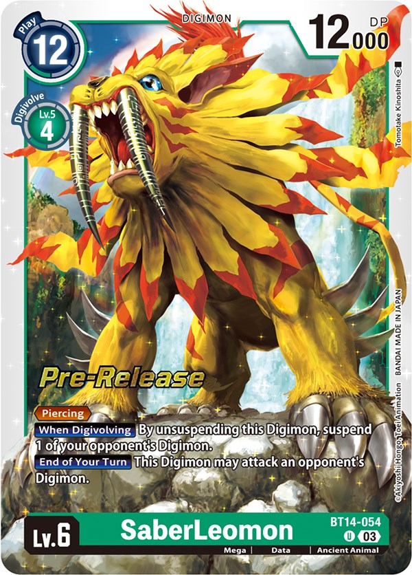 SaberLeomon [BT14-054] [Blast Ace Pre-Release Cards] | Devastation Store