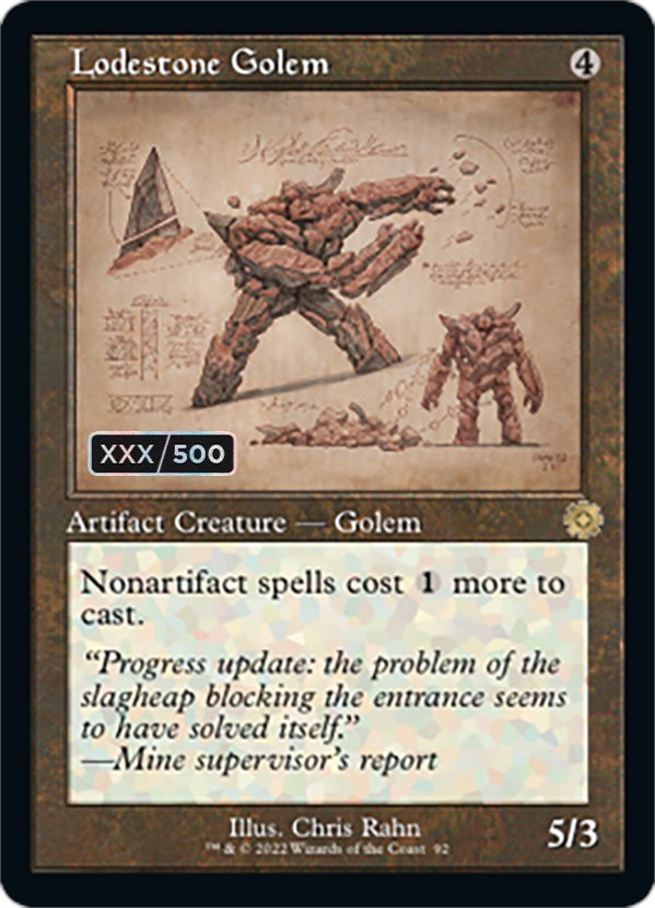 Lodestone Golem (Retro Schematic) (Serial Numbered) [The Brothers' War Retro Artifacts] | Devastation Store
