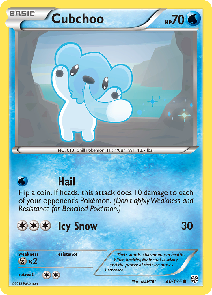 Cubchoo (40/135) [Black & White: Plasma Storm] | Devastation Store