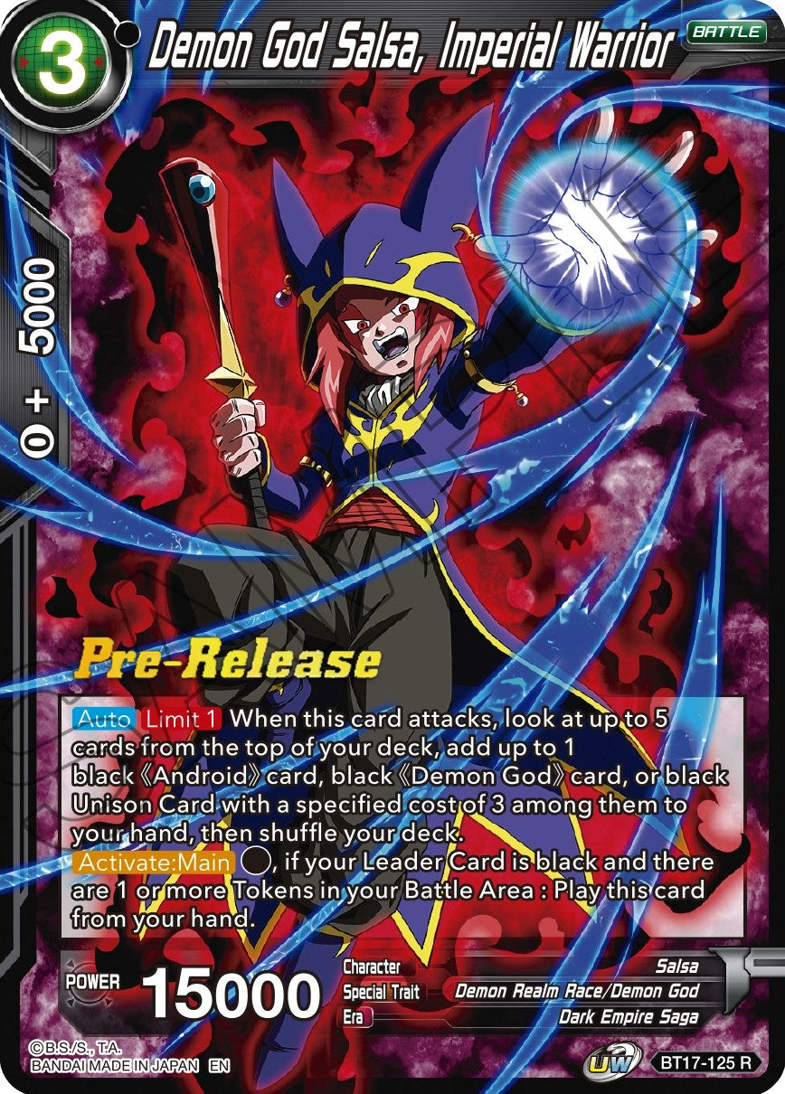 Demon God Salsa, Imperial Warrior (BT17-125) [Ultimate Squad Prerelease Promos] | Devastation Store