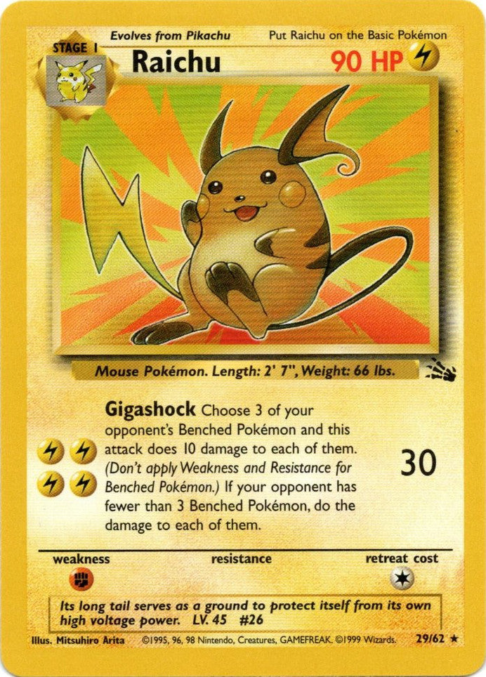 Raichu (29/62) [Fossil Unlimited] | Devastation Store