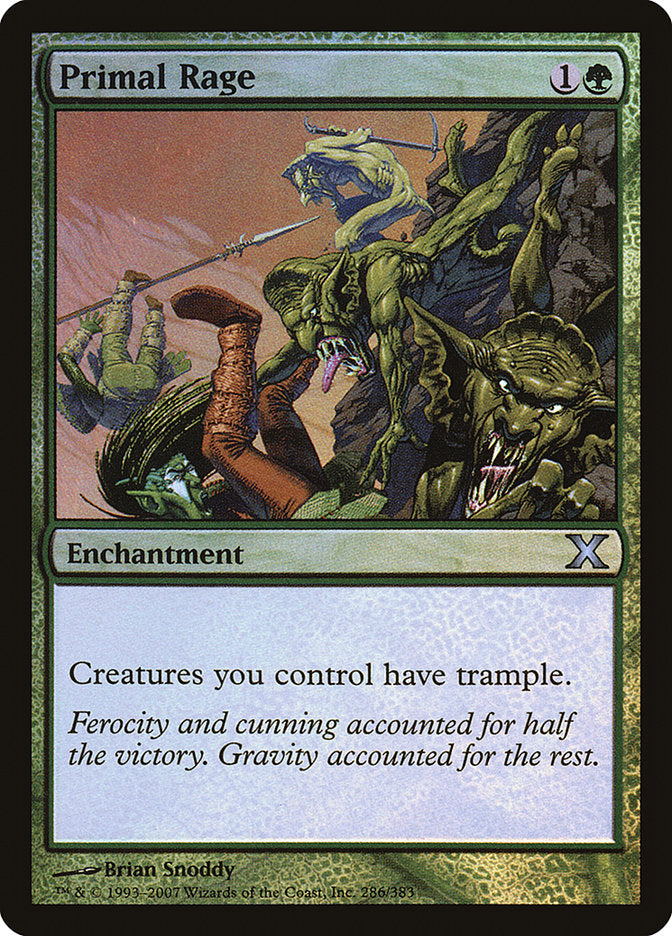 Primal Rage (Premium Foil) [Tenth Edition] | Devastation Store