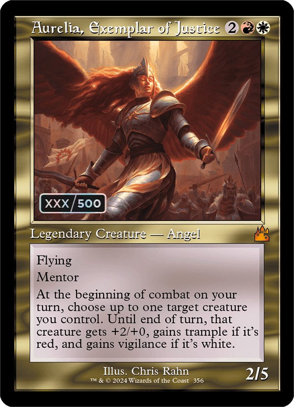 Aurelia, Exemplar of Justice (Retro) (Serialized) [Ravnica Remastered] | Devastation Store