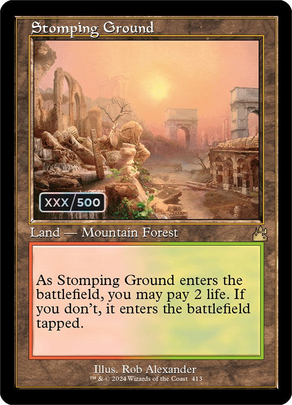 Stomping Ground (Retro) (Serialized) [Ravnica Remastered] | Devastation Store