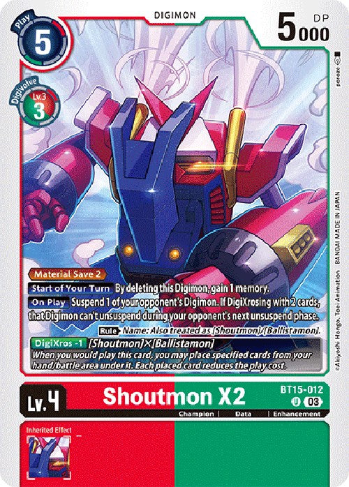 Shoutmon X2 [BT15-012] [Exceed Apocalypse] | Devastation Store