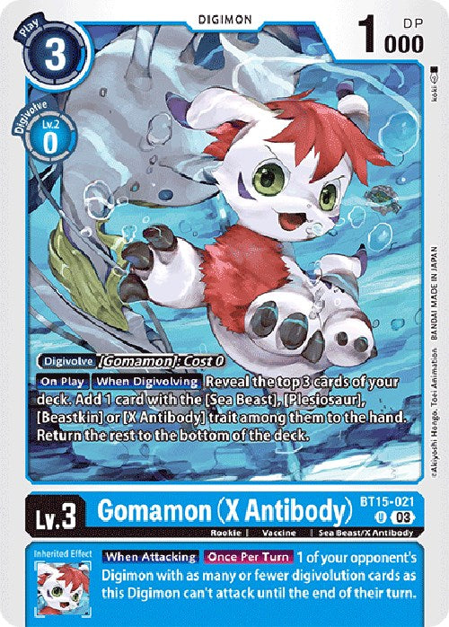 Gomamon [BT15-021] (X Antibody) [Exceed Apocalypse] | Devastation Store