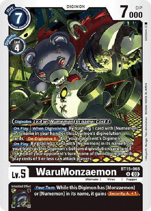 WaruMonzaemon [BT15-065] [Exceed Apocalypse] | Devastation Store