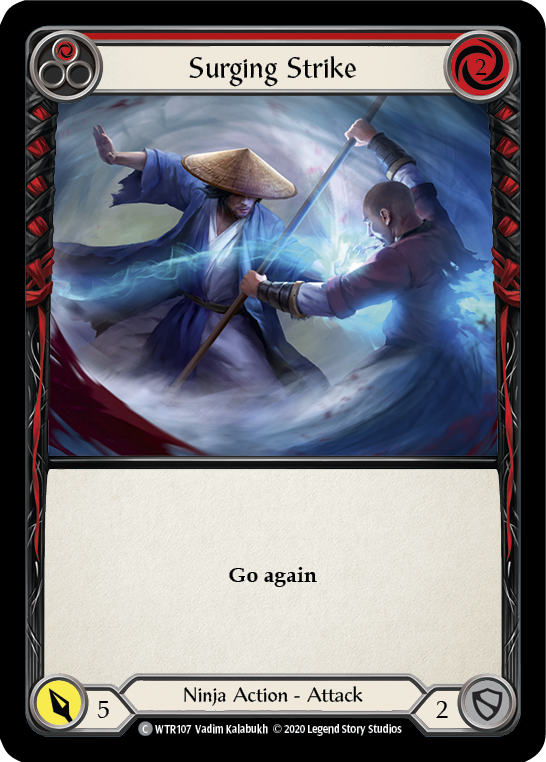 Surging Strike (Red) [WTR107] Unlimited Edition Rainbow Foil - Devastation Store | Devastation Store
