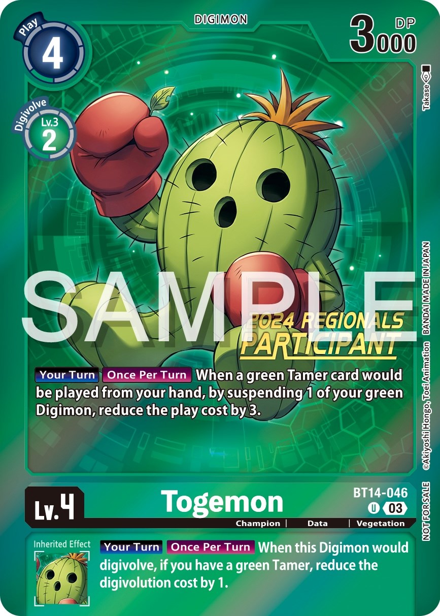 Togemon [BT14-046] (2024 Regionals Participant) [Blast Ace Promos] | Devastation Store