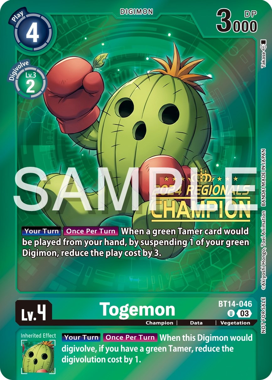 Togemon [BT14-046] (2024 Regionals Champion) [Blast Ace Promos] | Devastation Store
