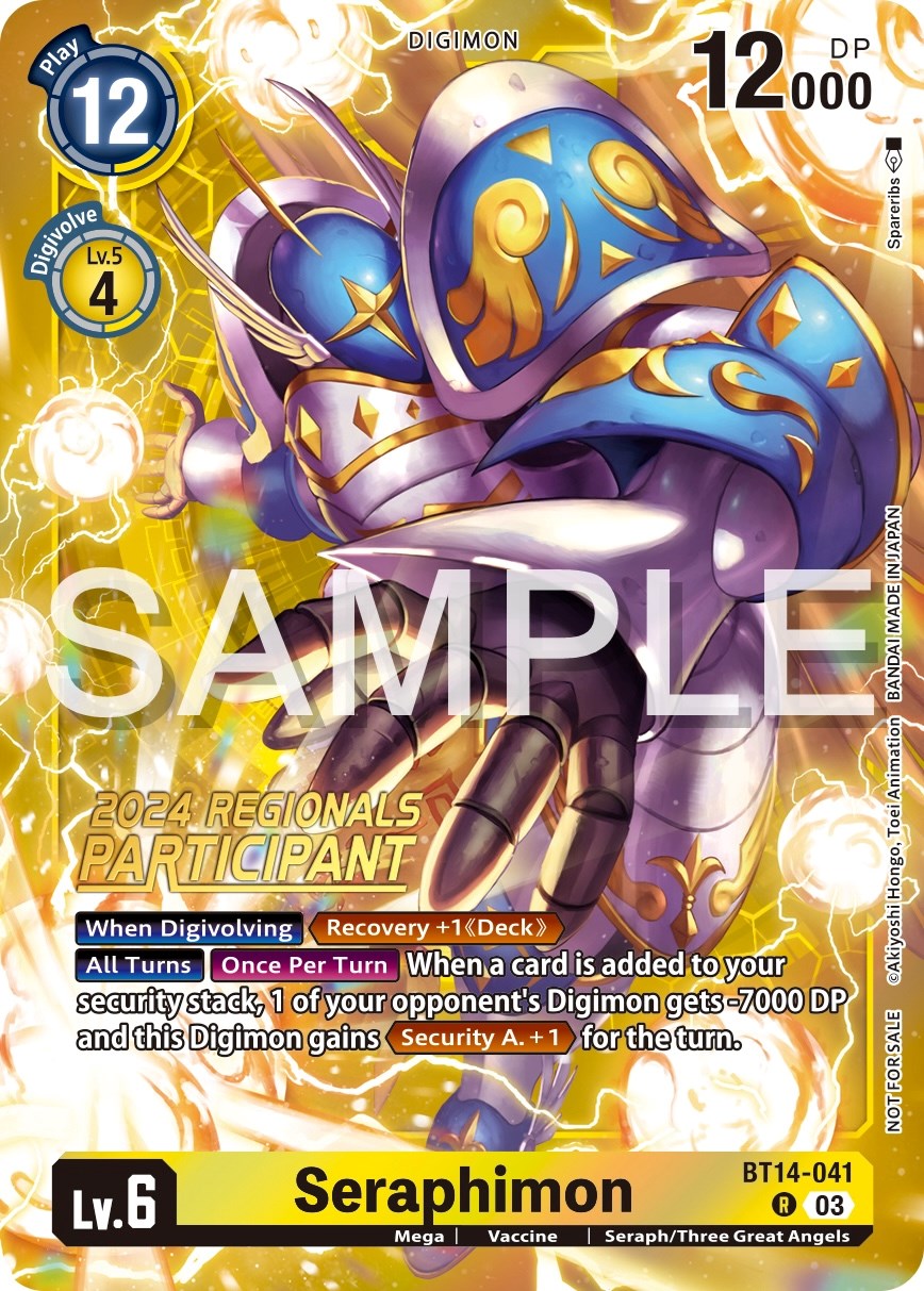 Seraphimon [BT14-041] (2024 Regionals Participant) [Blast Ace Promos] | Devastation Store