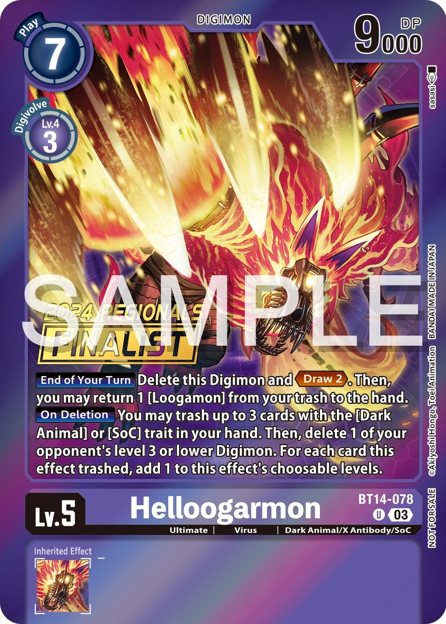 Helloogarmon [BT14-078] (2024 Regionals Finalist) [Blast Ace Promos] | Devastation Store