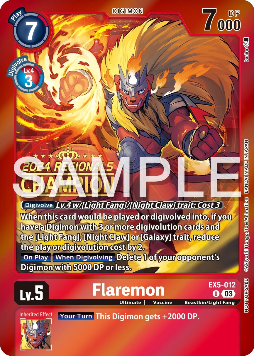 Flaremon [EX5-012] (2024 Regionals Champion) [Animal Colosseum Promos] | Devastation Store
