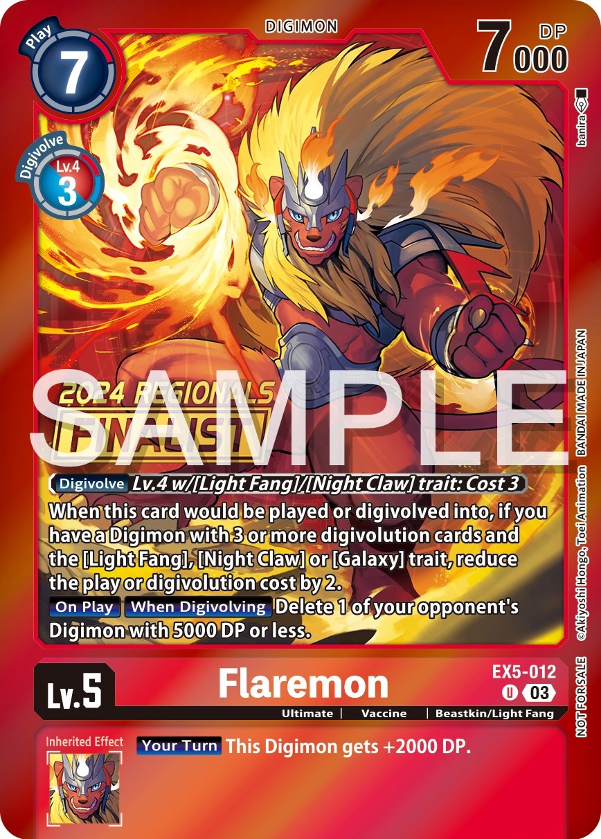 Flaremon [EX5-012] (2024 Regionals Finalist) [Animal Colosseum Promos] | Devastation Store