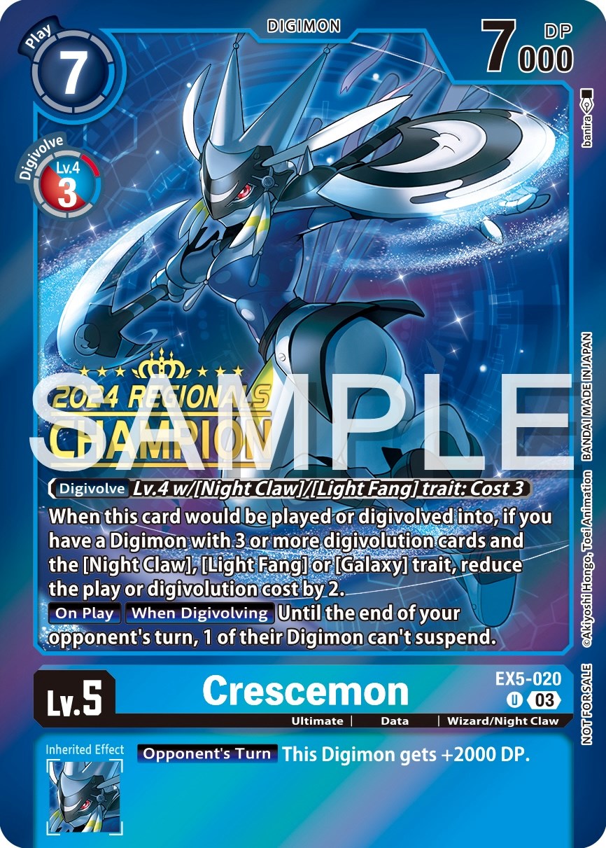 Crescemon [EX5-020] (2024 Regionals Champion) [Animal Colosseum Promos] | Devastation Store