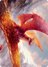 Goldspan Dragon Art Card (Gold-Stamped Signature) [Kaldheim: Art Series] | Devastation Store