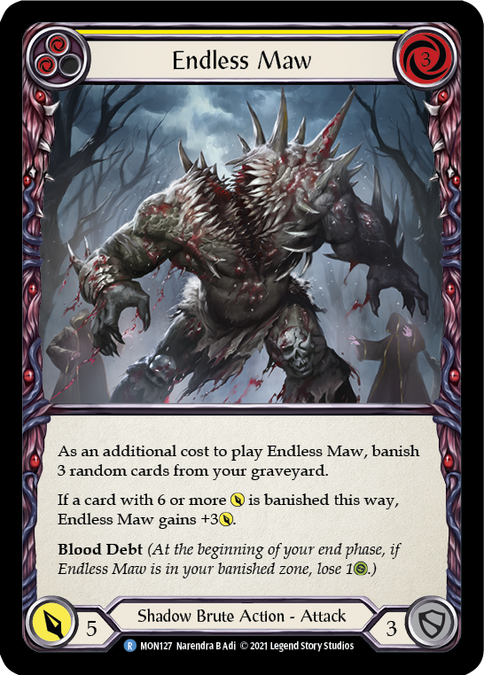 Endless Maw (Yellow) (Rainbow Foil) [MON127-RF] 1st Edition Rainbow Foil - Devastation Store | Devastation Store