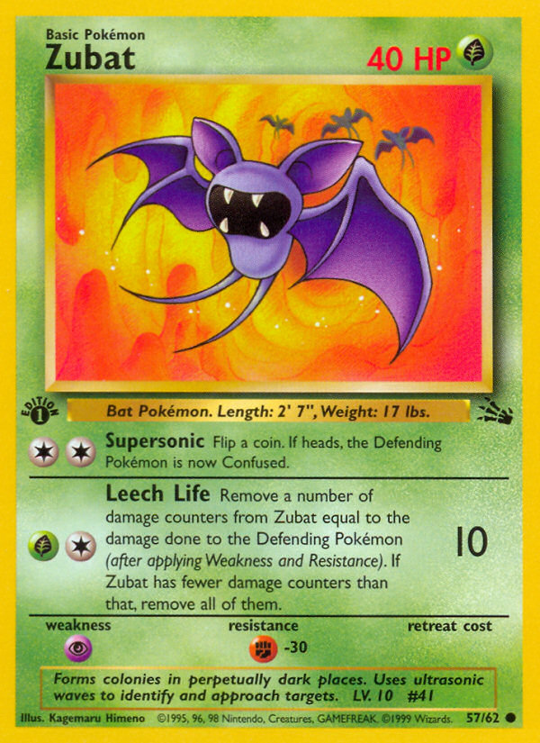 Zubat (57/62) [Fossil 1st Edition] | Devastation Store