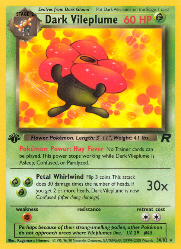 Dark Vileplume (30/82) [Team Rocket 1st Edition] | Devastation Store