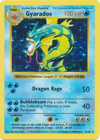 Gyarados (6/102) [Base Set Shadowless Unlimited] | Devastation Store