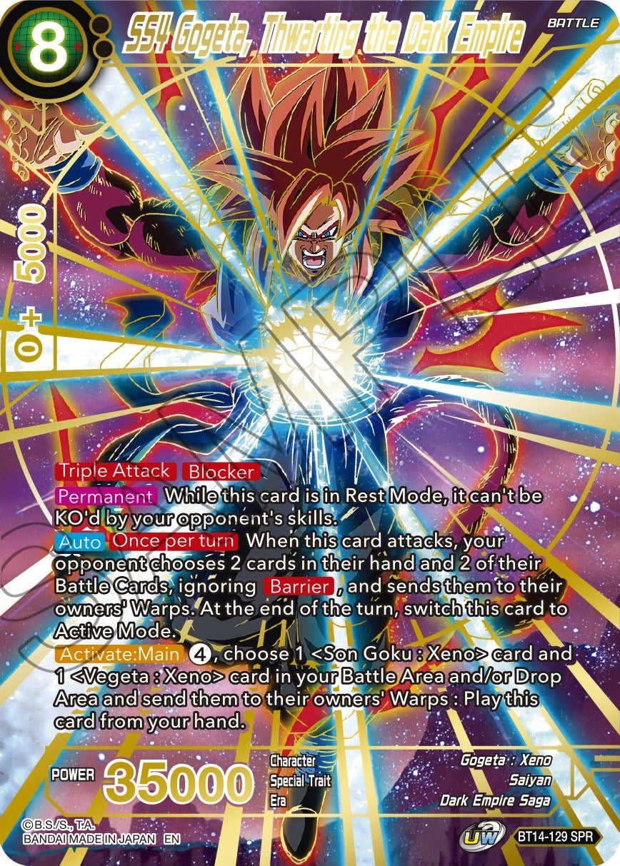 SS4 Gogeta, Thwarting the Dark Empire (SPR) (BT14-129) [Cross Spirits] | Devastation Store