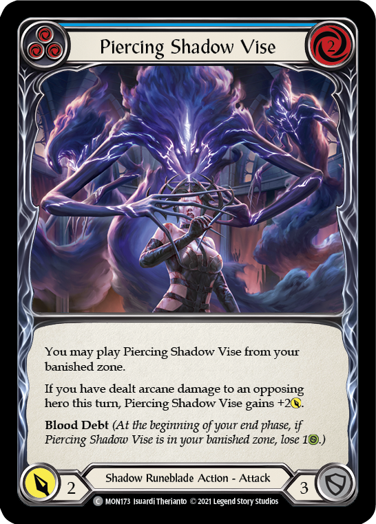 Piercing Shadow Vise (Blue) (Rainbow Foil) [MON173-RF] 1st Edition Rainbow Foil - Devastation Store | Devastation Store