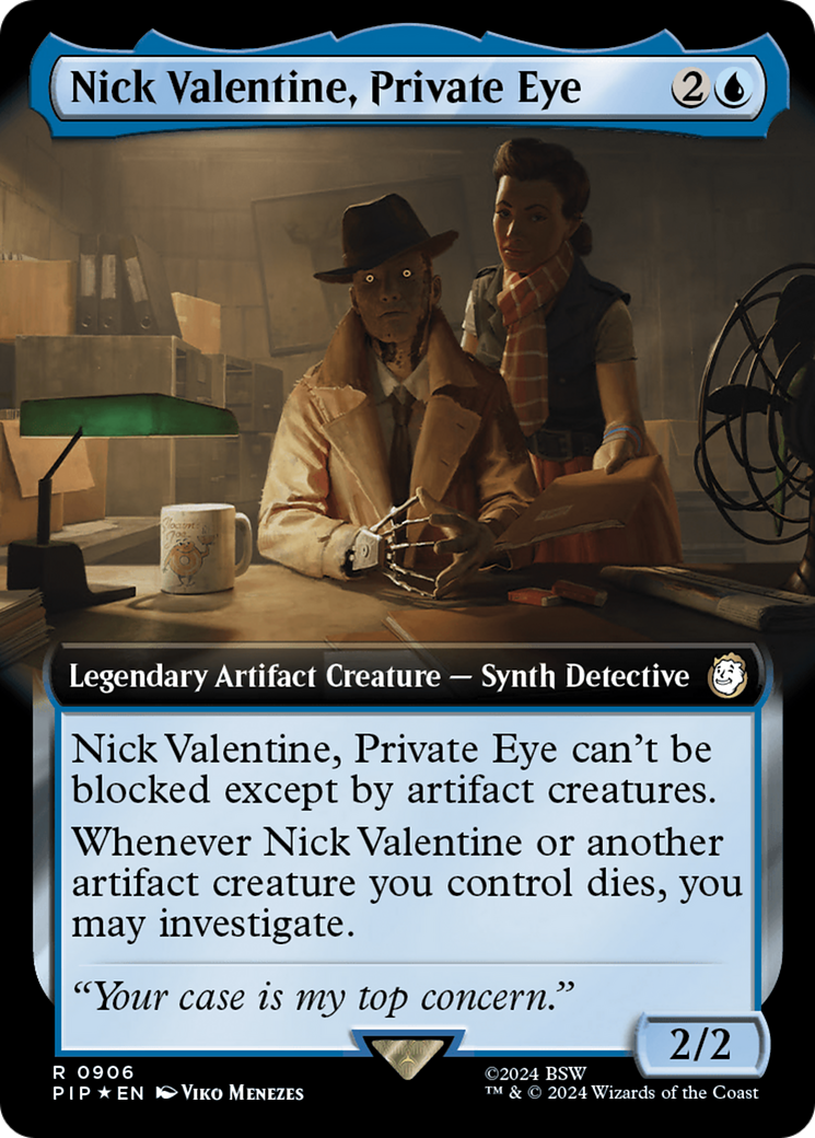 Nick Valentine, Private Eye (Extended Art) (Surge Foil) [Fallout] | Devastation Store