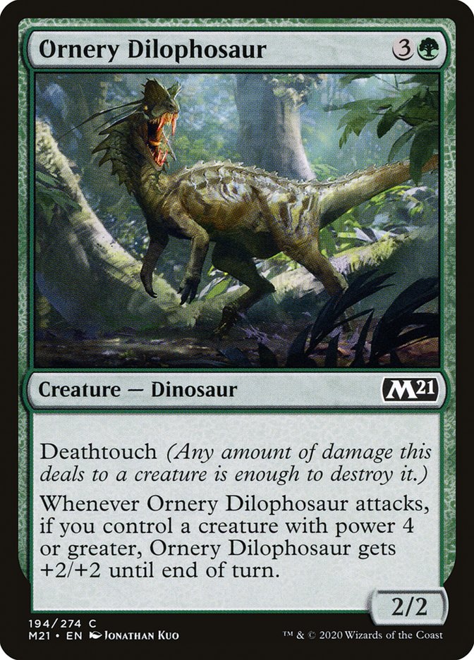 Ornery Dilophosaur [Core Set 2021] | Devastation Store