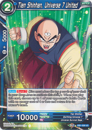 Tien Shinhan, Universe 7 United (DB1-026) [Dragon Brawl] | Devastation Store