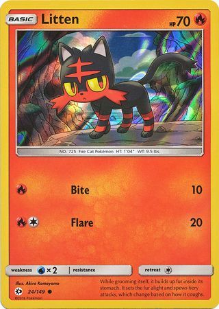 Litten (24/149) (Water Web Holo) [Sun & Moon: Base Set] | Devastation Store