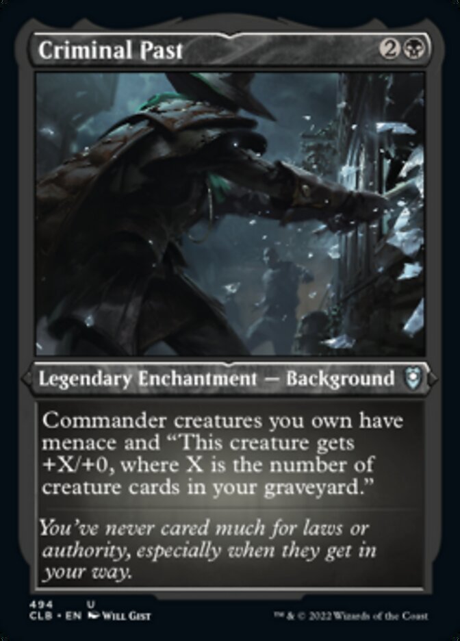 Criminal Past (Foil Etched) [Commander Legends: Battle for Baldur's Gate] | Devastation Store