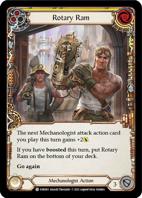 Rotary Ram (Yellow) [EVR083] (Everfest)  1st Edition Rainbow Foil | Devastation Store