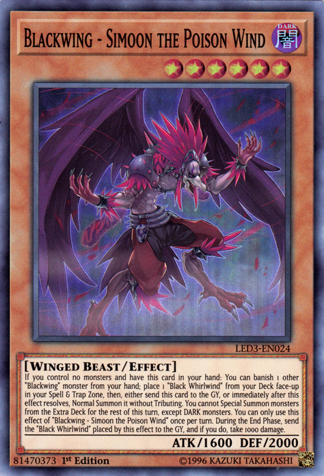 Blackwing - Simoon the Poison Wind [LED3-EN024] Super Rare | Devastation Store