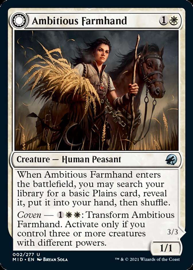 Ambitious Farmhand // Seasoned Cathar [Innistrad: Midnight Hunt] | Devastation Store