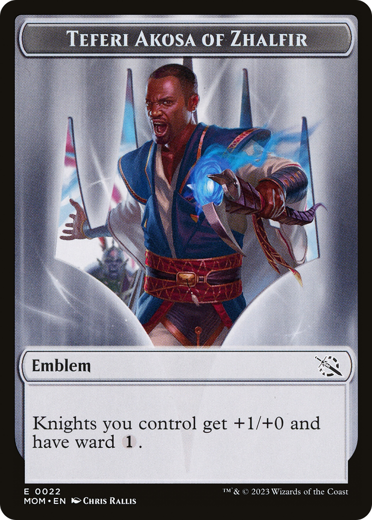 Treasure (20) // Teferi Akosa of Zhalfir Emblem Double-Sided Token [March of the Machine Tokens] | Devastation Store