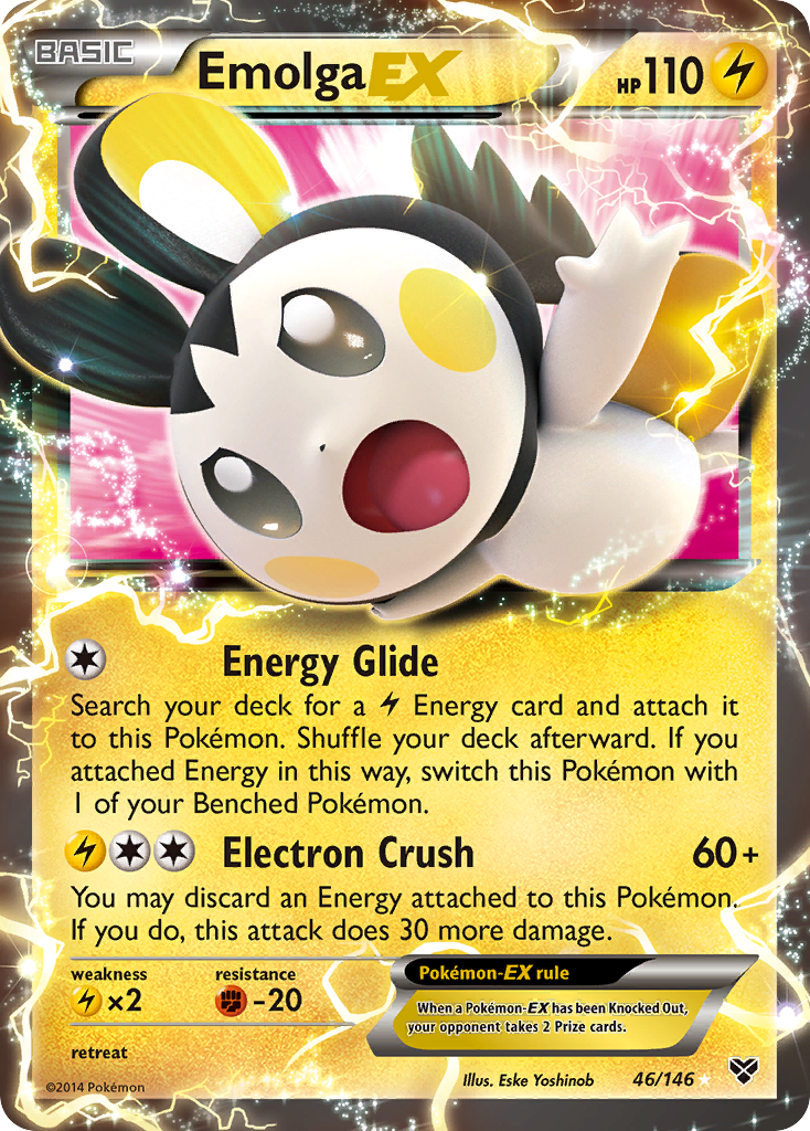 Emolga EX (46/146) [XY: Base Set] | Devastation Store