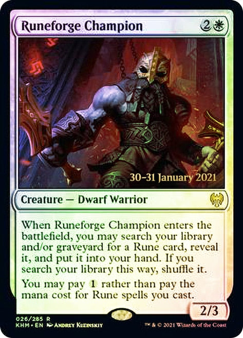 Runeforge Champion [Kaldheim Prerelease Promos] | Devastation Store