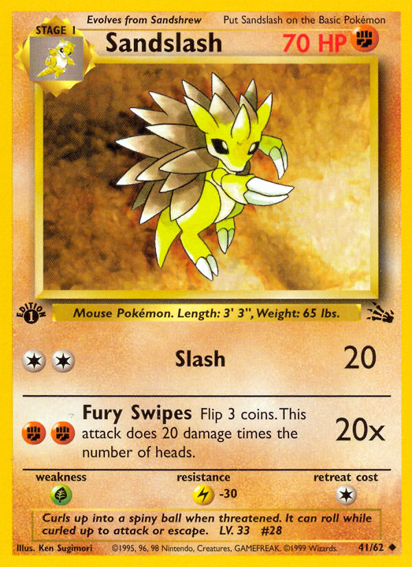 Sandslash (41/62) [Fossil 1st Edition] | Devastation Store