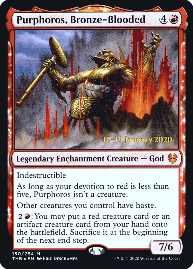 Purphoros, Bronze-Blooded [Theros Beyond Death Prerelease Promos] | Devastation Store