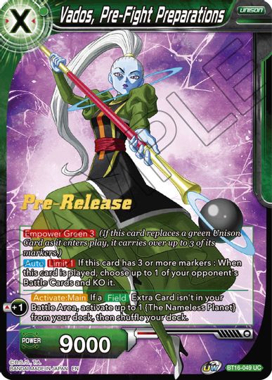 Vados, Pre-Fight Preparations (BT16-049) [Realm of the Gods Prerelease Promos] | Devastation Store