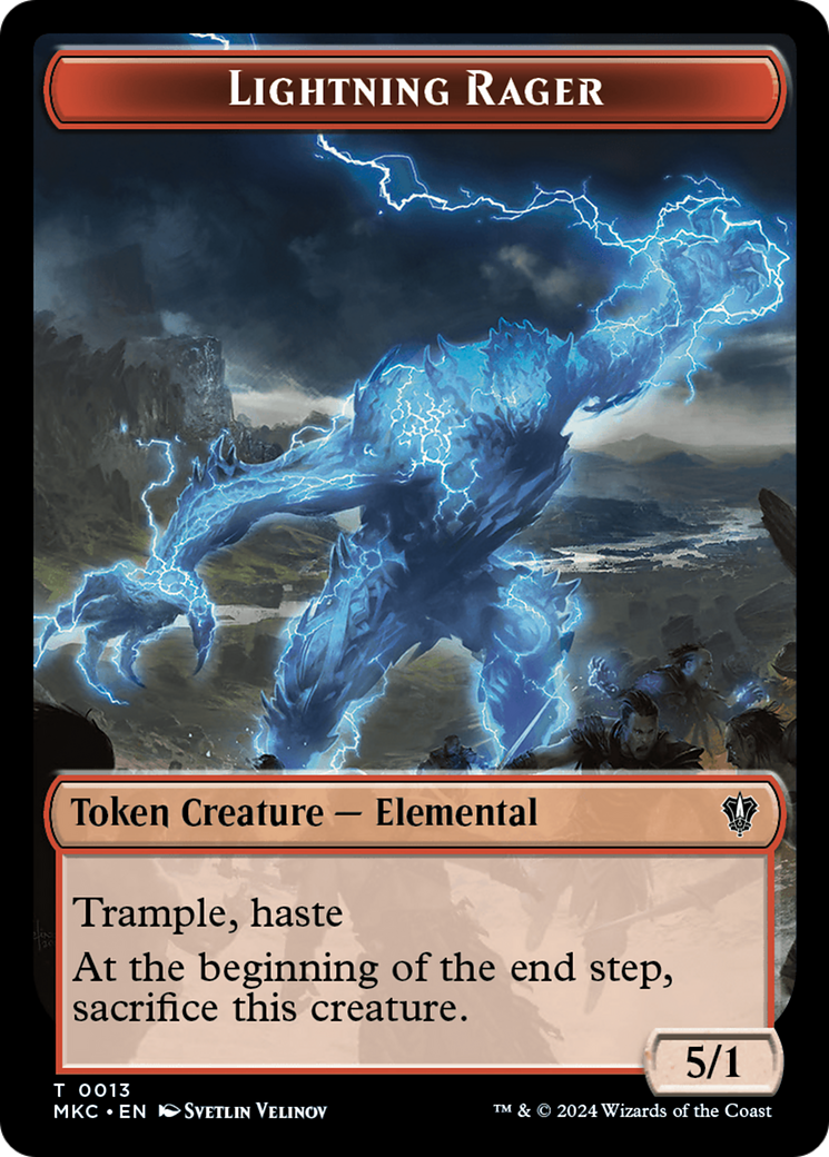 Gold // Lightning Rager Double-Sided Token [Murders at Karlov Manor Commander Tokens] | Devastation Store
