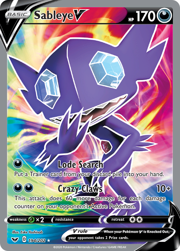 Sableye V (194/202) [Sword & Shield: Base Set] | Devastation Store