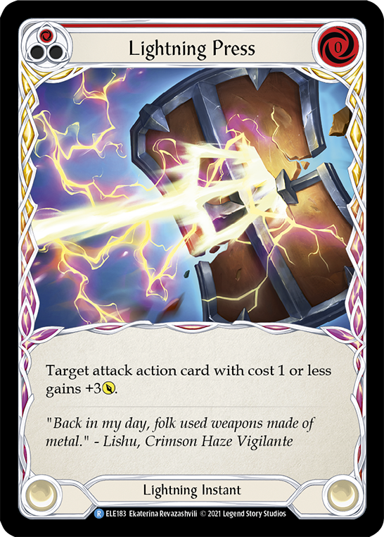 Lightning Press (Red) [ELE183] (Tales of Aria)  1st Edition Rainbow Foil | Devastation Store