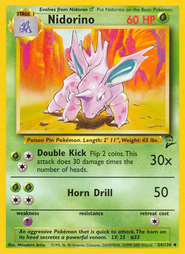 Nidorino (54/130) [Base Set 2] | Devastation Store