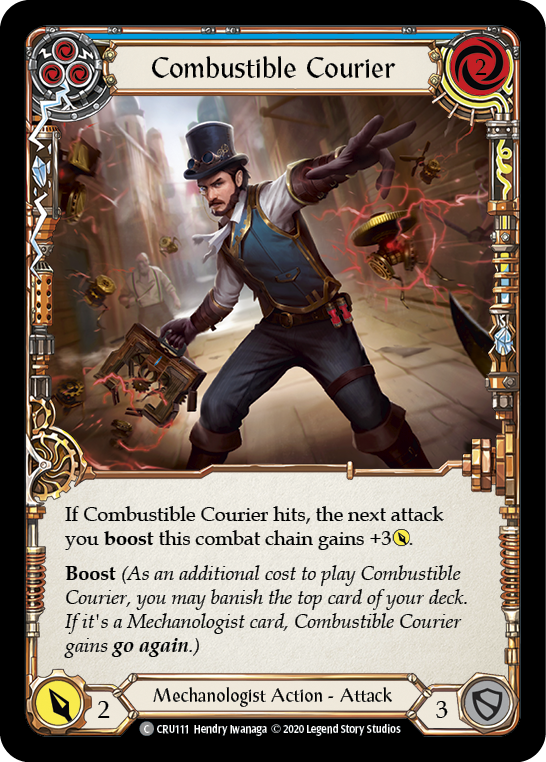 Combustible Courier (Blue) [CRU111] 1st Edition Normal - Devastation Store | Devastation Store