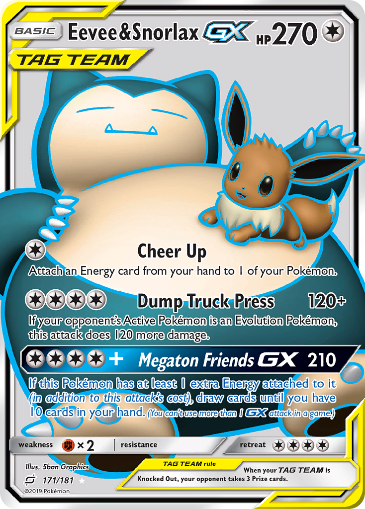 Eevee & Snorlax GX (171/181) [Sun & Moon: Team Up] | Devastation Store