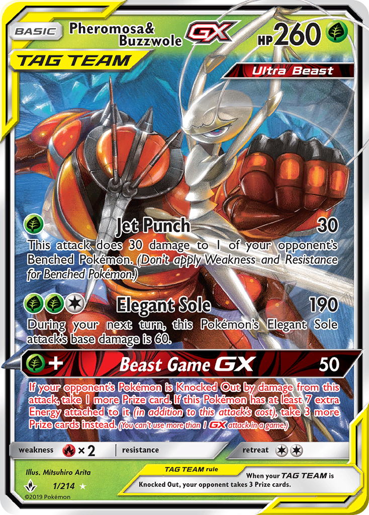 Pheromosa & Buzzwole GX (1/214) [Sun & Moon: Unbroken Bonds] | Devastation Store