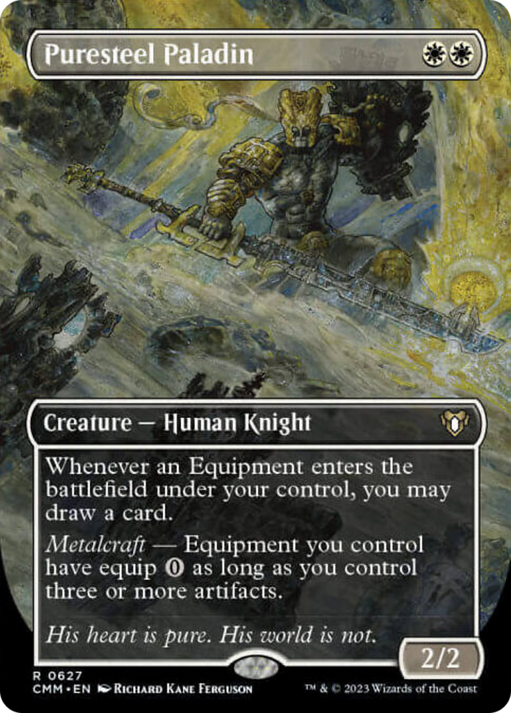 Puresteel Paladin (Borderless Alternate Art) [Commander Masters] | Devastation Store
